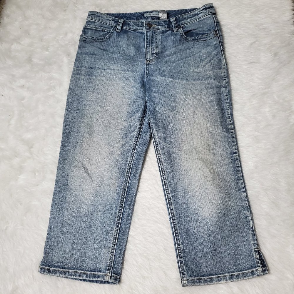 Chico's Platinum Denim Crop Jeans In Blue, S/6